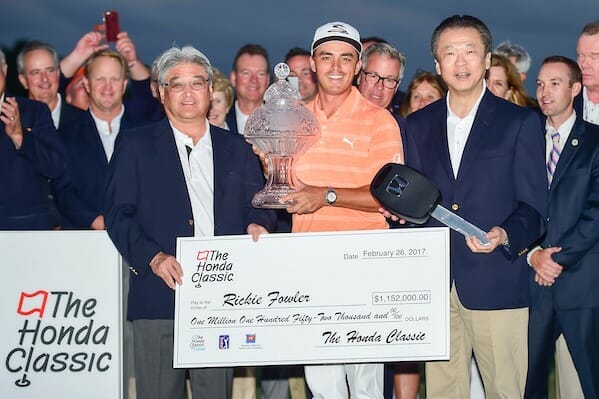 Fowler toasts ending a 13-month victory drought at Honda Classic