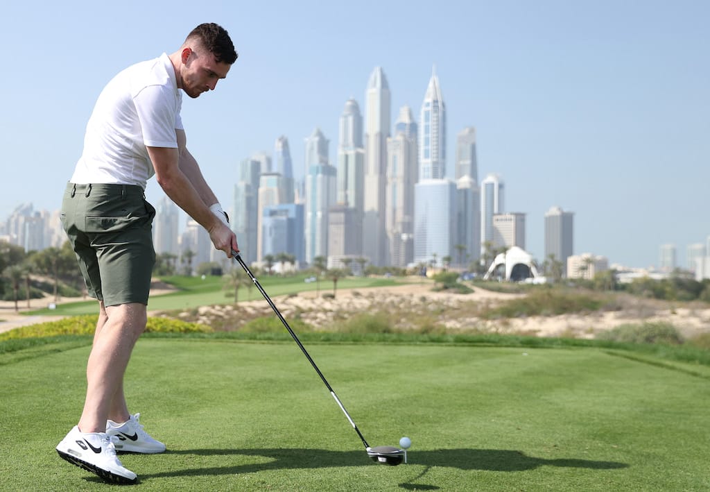 Liverpool star Robertson in awe of Schwartzel during Dubai pro-am