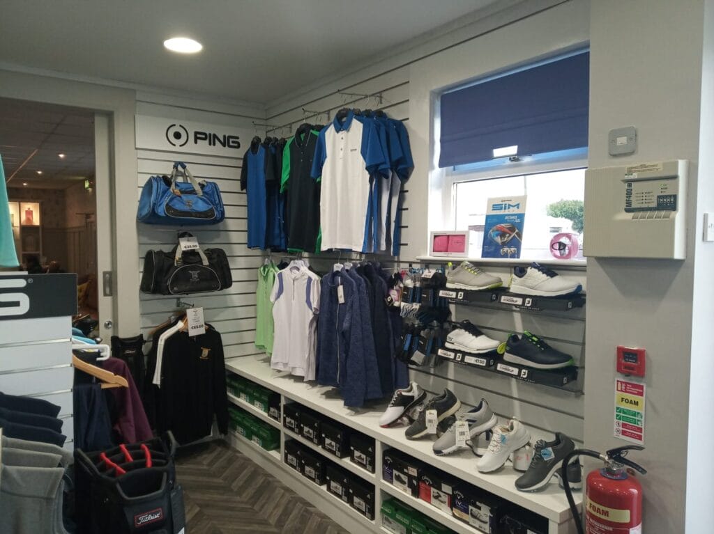 The new, fully-stocked pro shop at Kilcock